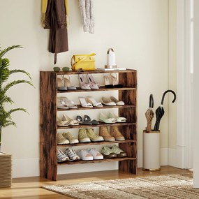 Estante para Sapatos Modular, 78 x 30 x 89 cm, 6 Prateleiras, Castanho