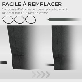 Tecido de substituição para toldo com lambrequim 2,82 x 2,4 m (ESTRUTURA NÃO INCLUIDA), padrão de ondas suaves, em poliéster de alta densidade (280 g/