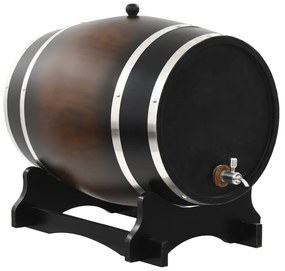 vidaXL Barril de vinho com torneira em madeira de pinho maciça 35 L