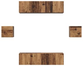 Conjunto de móvel de TV Montado na parede com armazenamento com porta