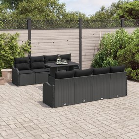 Conjunto de Sofá de Jardim vidaXL de 10 Peças com Almofadas em Rattan