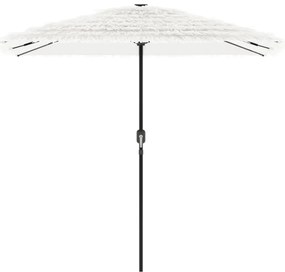 Guarda-sol de jardim com poste de aço 248x248x248 cm branco