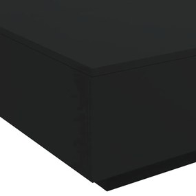 Mesa de centro com luzes LED 80x80x31 cm preto