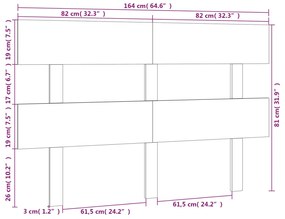 Cabeceira de cama 164x3x81 cm pinho maciço