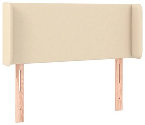 Cabeceira de cama c/ luzes LED tecido 93x16x78/88 cm cor creme