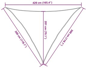 Para-sol estilo vela 160 g/m² 3x3x4,2 m PEAD bege