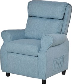 HOMCOM Sofá infantil Poltrona com apoio para os pés Apoio de braço Encosto ajustável Poltrona relax Sofá-cama infantil Cadeira para 3-5 anos Meninos e meninas Azul | Aosom Portugal
