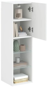 Móvel de TV c/ luzes LED 30,5x30x102 cm branco