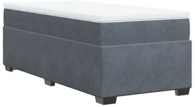 Cama com molas/colchão 80x200 cm veludo cinza-escuro