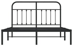 Estrutura de cama com cabeceira 140x190 cm metal preto