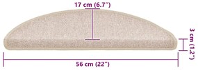 Tapetes de escada 30 pcs 56x17x3 cm cinzento-acastanhado