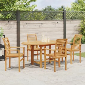 Conjunto de Jantar de Jardim vidaXL de 5 Peças em Madeira Maciça de Te