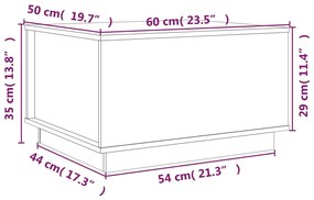 Mesa de centro 60x50x35 cm madeira de pinho maciça branco