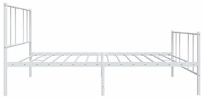 Estrutura de cama com cabeceira e pés 100x190 cm metal branco