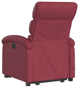 Poltrona elevatória de massagens elétrica tecido vermelho tinto