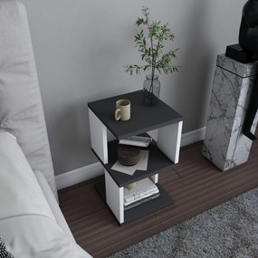 Mesa de Cabeceira Carter – Antracite e Branco – 29,6 x 29,6 x 49,4 cm