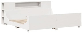 Cama sem colchão 200x200 cm madeira de pinho maciça branco