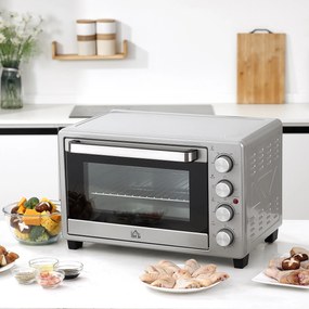 Mini Forno 32L 16000 com 3 Modos de Aquecimento Temperatura até 230 °C Temporizador  52,2x38,1x33,5 cm Prata