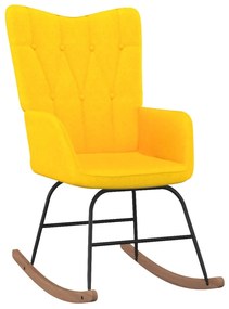 327618 vidaXL Cadeira de baloiço tecido amarelo mostarda
