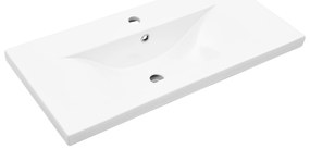 Armário de Pia de Banheiro com Bacia Embutida Acabamento Madeira Antig