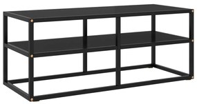 vidaXL Móvel de TV 100x40x40 cm vidro preto