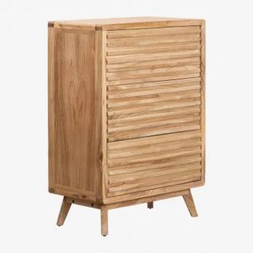 Cómoda 70x40 Cm Em Madeira Deleyna Castanho Madeira - Sklum