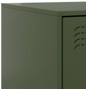 Mesas de cabeceira 2 pcs 34,5x39x62 cm aço verde azeitona