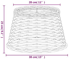Abajur Ø38x23 cm vime castanho