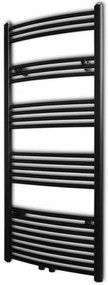 vidaXL Aquecedor toalhas casa de banho curvo 600 x 1424 mm preto