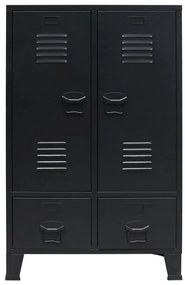 Roupeiro estilo industrial em metal 67x35x107 cm preto