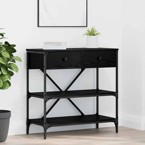 vidaXL Mesa Console Carvalho Preto 75x34.5x75 cm Madeira de Engenharia