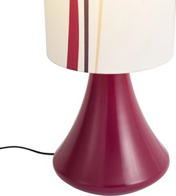 Candeeiro de Pé Retro Roxo com Abajur de Tecido Multicolorido - Mina