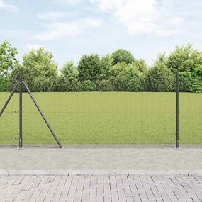 vidaXL Cerca com Postes Cinzeto 0.8 x 10 m Aço