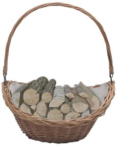 286987 vidaXL Firewood Basket with Handle 57x46,5x52 cm Brown Willow