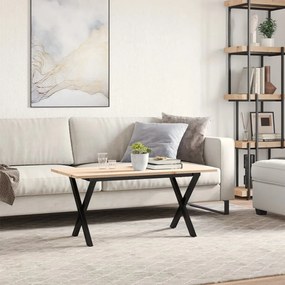 Mesa de centro estrutura em X 90x40x45 cm pinho e aço