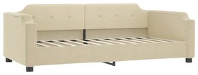Sofá-cama c/ gavetão e colchões 90x200 cm tecido cor creme