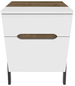Mesa de Cabeceira Neva – Nogueira Branca – 45x38x63,5 cm