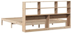 Cama com estante sem colchão 200x200 cm pinho maciço