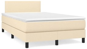 Cama boxspring com colchão 120x190 cm tecido cor creme
