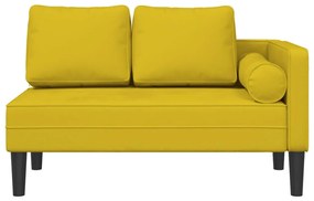 Chaise longue com almofadões veludo amarelo