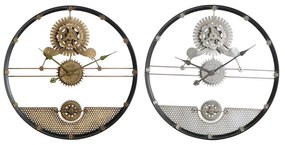 Relógio de Parede DKD Home Decor Prateado Dourado Ferro Engrenagens (2 pcs) (60 x 5 x 60 cm)