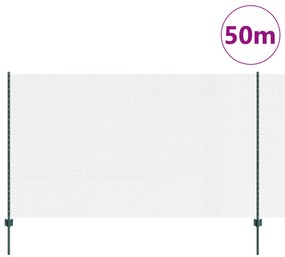 Cerca de Arame Soldado com 22 Postes em U Verde 1,4x50 m Aço