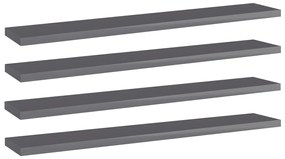 vidaXL Prateleiras para estante 4 pcs 60x10x1,5cm contraplacado cinza