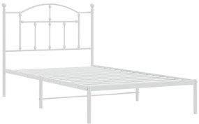 Estrutura de cama com cabeceira 100x190 cm metal branco
