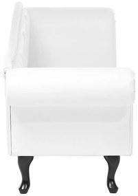Chaise-longue em pele sintética branca com apoio à direita LATTES Beliani