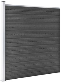Conjunto de painel de vedação WPC 526x186 cm preto