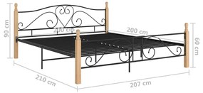 Estrutura de cama 200x200 cm metal preto