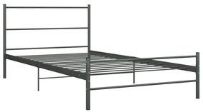 Estrutura de cama 90x200 cm metal cinzento