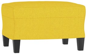 3 pcs conjunto de sofás com almofadões tecido amarelo-claro