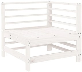 6 pcs conjunto lounge de jardim pinho maciço branco
